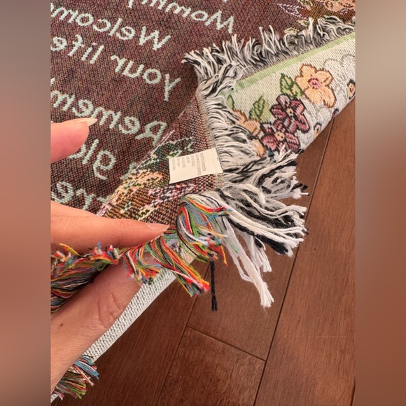 Baby Blanket Afghan Throw "A Precious Gift" Poem Stork Flowers - Picture 7 of 7